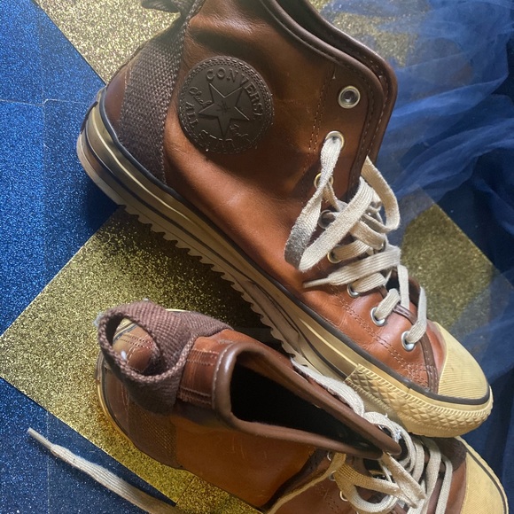 CONVERSE LTHR VTG WARM COGNAC Sneakers FLAWED RARE - Picture 13 of 16